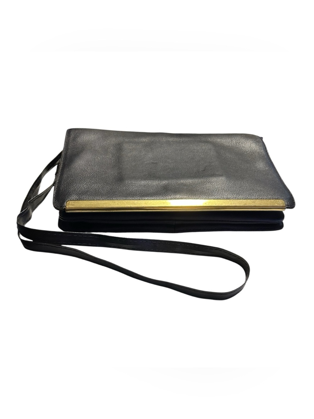 Madewell Mirror Black Leather Adjustable Strap Bag/Clutch Crossbody